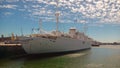 Gil Eannes hospital ship docked in Viana do Castelo`s port, Portugal