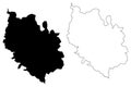Vianden canton Grand Duchy of Luxembourg, Administrative divisions map vector illustration, scribble sketch Vianden map
