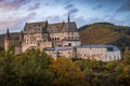 Vianden Castle, Luxembourg's best preserved monument, one of the largest castles West of the Rhine Romanesque style Royalty Free Stock Photo