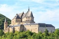 Vianden castle and a small valley Royalty Free Stock Photo