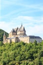 Vianden castle and a small valley Royalty Free Stock Photo