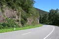 Vianden, Luxembourg - 08 10 2023: Country road curve in Our Valley Royalty Free Stock Photo