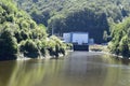 Vianden, Luxembourg - 08 10 2023: Power production facility lake of river Our Royalty Free Stock Photo