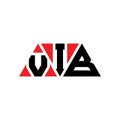 VIB triangle letter logo design with triangle shape. VIB triangle logo design monogram. VIB triangle vector logo template with red Royalty Free Stock Photo