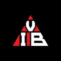 VIB triangle letter logo design with triangle shape. VIB triangle logo design monogram. VIB triangle vector logo template with red Royalty Free Stock Photo