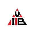 VIB triangle letter logo design with triangle shape. VIB triangle logo design monogram. VIB triangle vector logo template with red Royalty Free Stock Photo