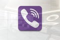 Viber icon on iphone realistic texture