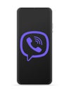 Viber logo icon on smartphone screen Royalty Free Stock Photo