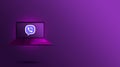 Viber logo on laptop screen 3d rendering. Technology device computer. Social media icon