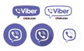 Viber messenger logo set