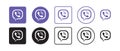 Viber vector logo icon set. Vector illustration Royalty Free Stock Photo