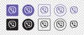Viber vector logo icon set. Vector illustration Royalty Free Stock Photo