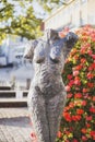 Viborg, Denmark, July 2018: Metal statue of a woman