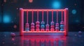 Vibrant abacus with neon glow sparks creative math learning and financial education concepts Royalty Free Stock Photo