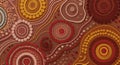 Vibrant Aboriginal Art with Earthy Tones and Intricate Dot Patterns Royalty Free Stock Photo