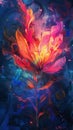 Vibrant abstract art resembling a fiery flower Royalty Free Stock Photo