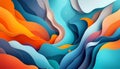 Abstract Colorful Papercut Waves: A Vivid Tapestry of Hues and Layers