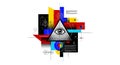 Abstract Geometric Composition Featuring the All-Seeing Eye Symbol Royalty Free Stock Photo