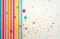 Vibrant abstract background with colorful vertical stripes, scattered dots. Dynamic composition features bold lines, playful Royalty Free Stock Photo