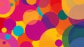Vibrant abstract background featuring a colorful and overlapping arrangement of translucent circles creating a dynamic modern Royalty Free Stock Photo