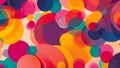 Vibrant abstract background featuring a dynamic composition of overlapping colorful circles and translucent geometric shapes Royalty Free Stock Photo