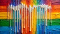 Vibrant Abstract Background Featuring Linear White Drips on a Multicolored Canvas A Stunning Flat Lay Composition
