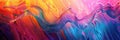 Vibrant abstract background featuring rhythmic flow of colors, blending warm and cool tones in mesmerizing wave pattern