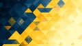 Dynamic Geometric Abstract Background with Blue and Yellow Triangles Royalty Free Stock Photo