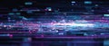 Vibrant abstract background of multicolored neon lines and glitches Royalty Free Stock Photo