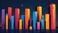 Vibrant Abstract Bar Graph: Colorful Data Visualization Royalty Free Stock Photo