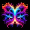Vibrant Abstract Butterfly Drawing On Black Background