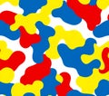 Vibrant Abstract Camo Pattern Red Yellow Blue White Design Royalty Free Stock Photo