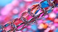 Vibrant Abstract Chain Links on Colorful Background: Modern Art and Design Concept