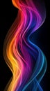 Vibrant Abstract Color Waves on Black Background Royalty Free Stock Photo