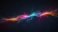 Vibrant Abstract Colorful Waveforms with Dynamic Light Effects on Dark Background