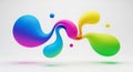 Abstract colorful shapes flowing together on a white background in a modern style design Royalty Free Stock Photo