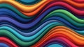 Waves in a spectrum of colors including red orange yellow green Royalty Free Stock Photo