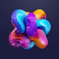 Vibrant Abstract 3D Shape with Colorful Fluid Geometry Royalty Free Stock Photo