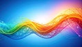 Vibrant Abstract Data Wave on Blue Background Royalty Free Stock Photo