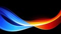 A vibrant abstract design featuring flowing blue and red waves on a black background Royalty Free Stock Photo
