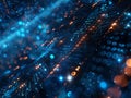 Blue Binary Code Symphony Abstract Background Digital Artwork Concept