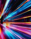 Vibrant Abstract Digital Composition with Light Trails
