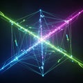 Abstract digital network with glowing nodes and interconnected lines Royalty Free Stock Photo