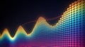 Vibrant Abstract Digital Sound Waveform Visualization with Colorful Glowing Dots and Smooth Gradient, Dynamic Representation of Royalty Free Stock Photo