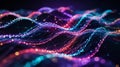 Vibrant Abstract Digital Waveform with Glowing Particles and Lines Background image Royalty Free Stock Photo