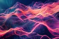 Vibrant abstract digital waves with dynamic flow. Neural network AI generated Royalty Free Stock Photo