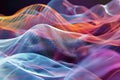 Vibrant abstract digital waves with dynamic flow. Neural network AI generated Royalty Free Stock Photo