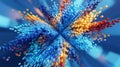 Vibrant Abstract Explosion of Colorful Cubes on a Blue Background Royalty Free Stock Photo