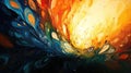 Vibrant Abstract Explosion of Colors in Dynamic Swirl Design