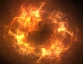 Vibrant Abstract Fire Swirl with Dynamic Energy Motion and Glowing Light on Dark Background Royalty Free Stock Photo